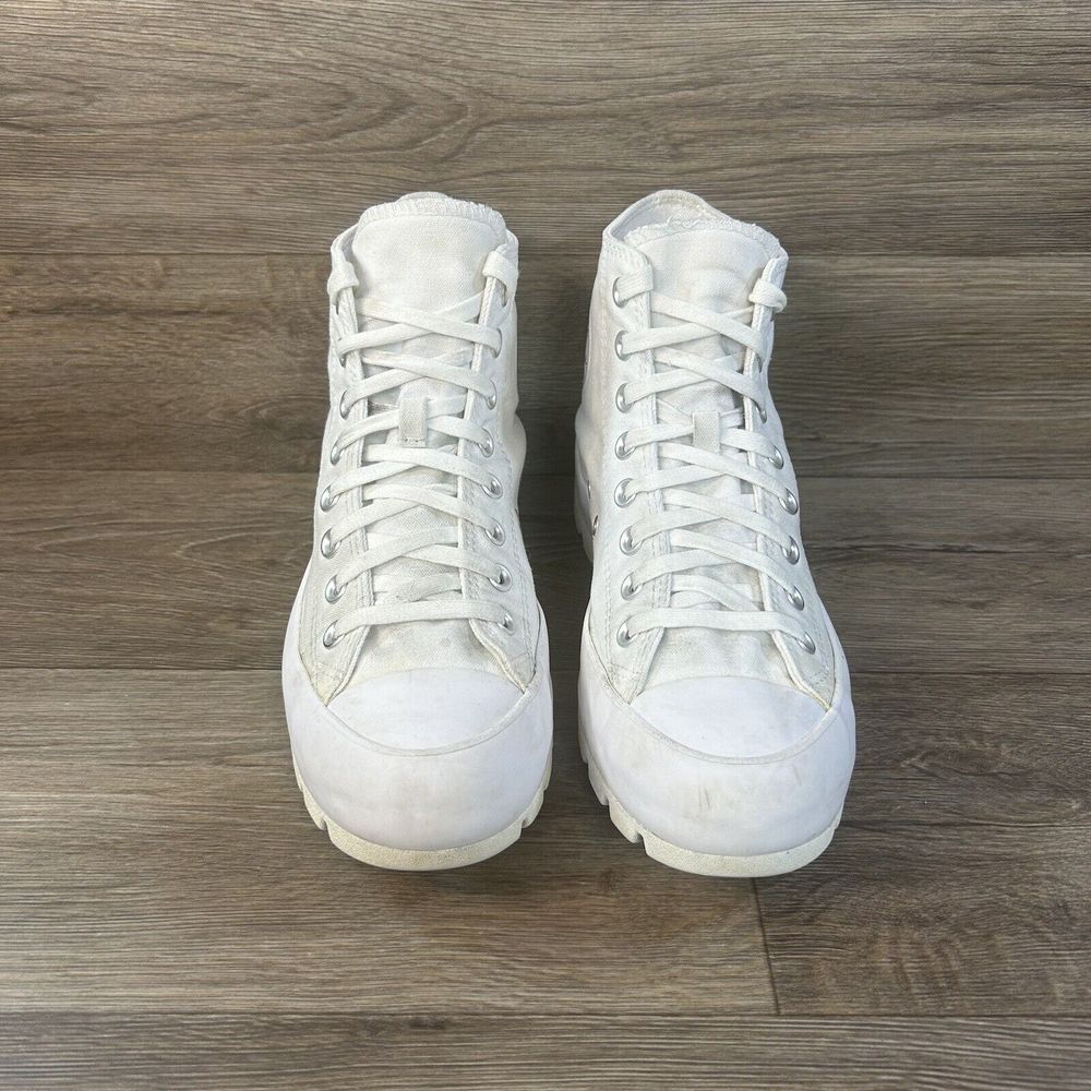 Converse Chuck Taylor Women's 9 All Star‎ Hi Top Platform Sneakers White Lugged - Picture 2 of 9